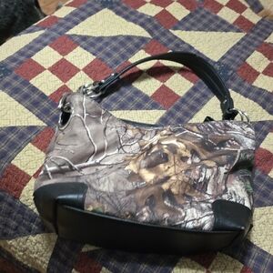 Camouflage Shoulder Bag with Black Accents